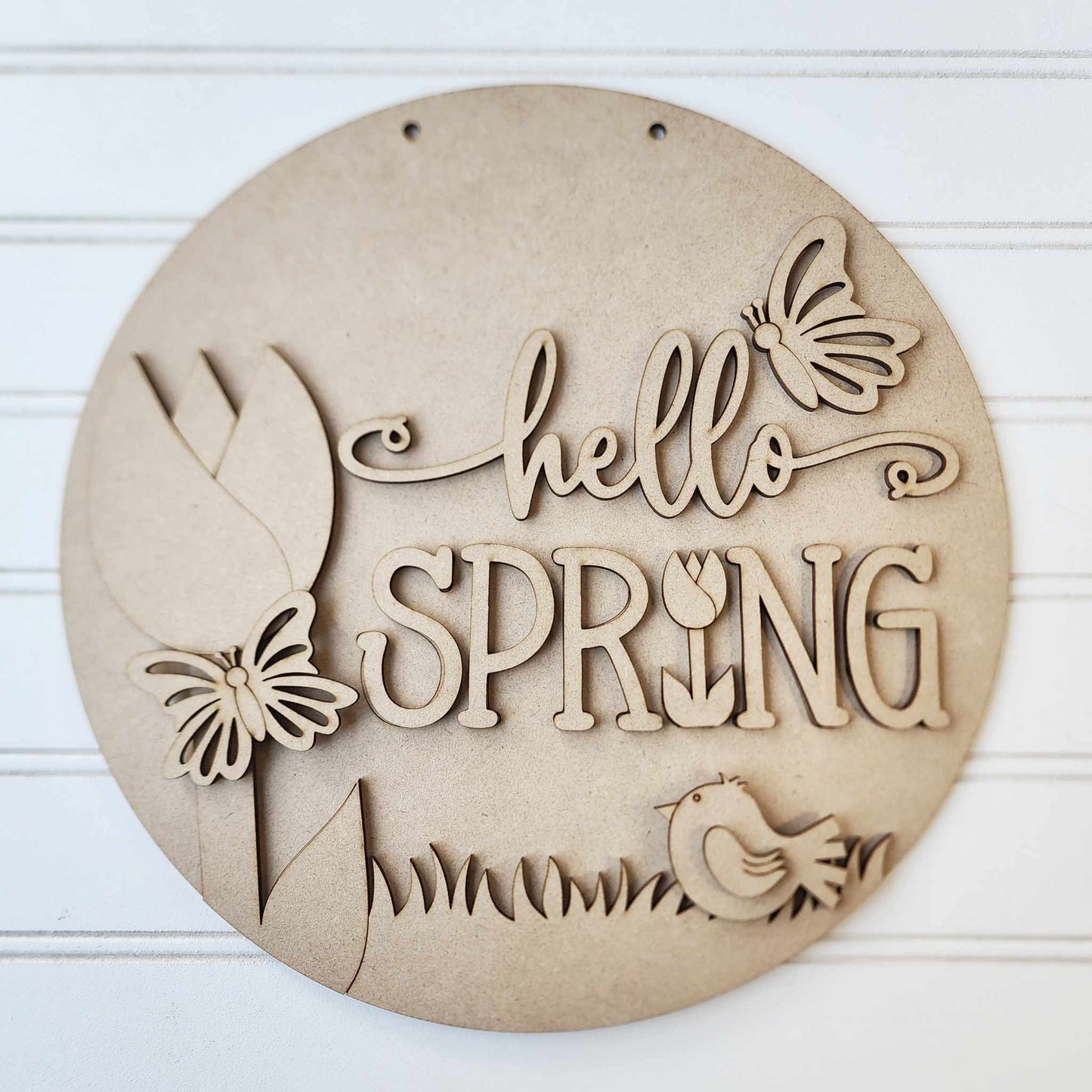 Hello Spring Door Round