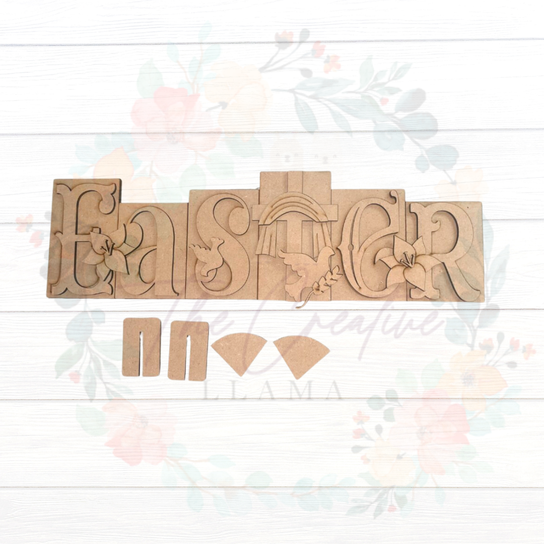 Religious Easter Word Block