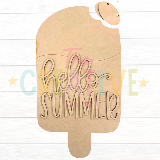 Hello Summer Popsicle Door Hanger