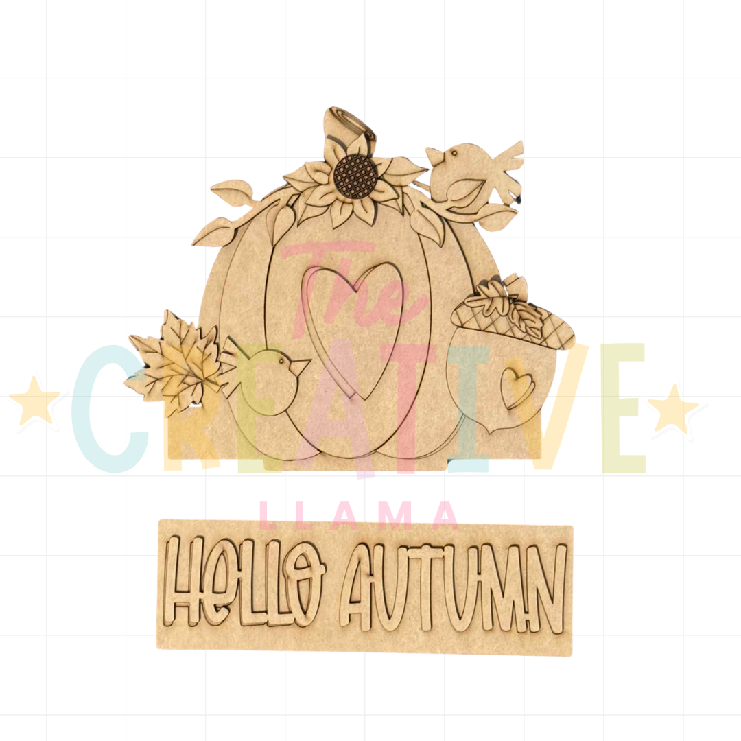 Hello Autumn Pumpkin | Interchangeable Insert