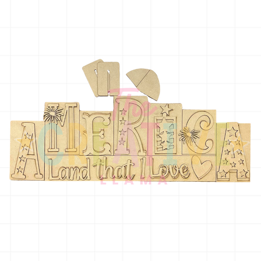 Patriotic Word Block