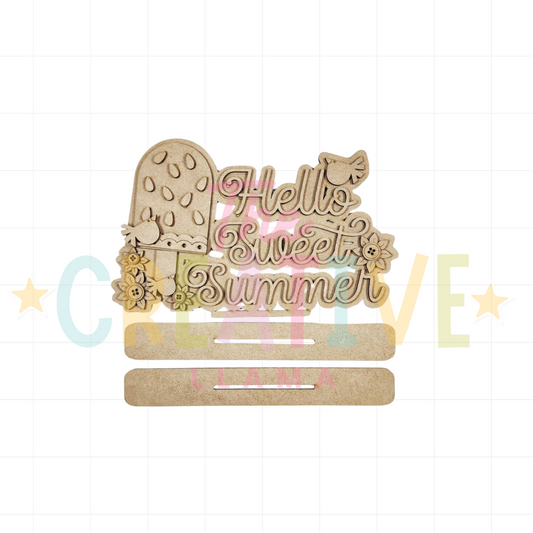 Hello Sweet Summer Watermelon Word Art