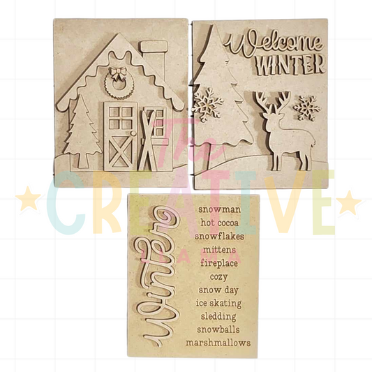 Winter Cabin Signs | Interchangeable Insert