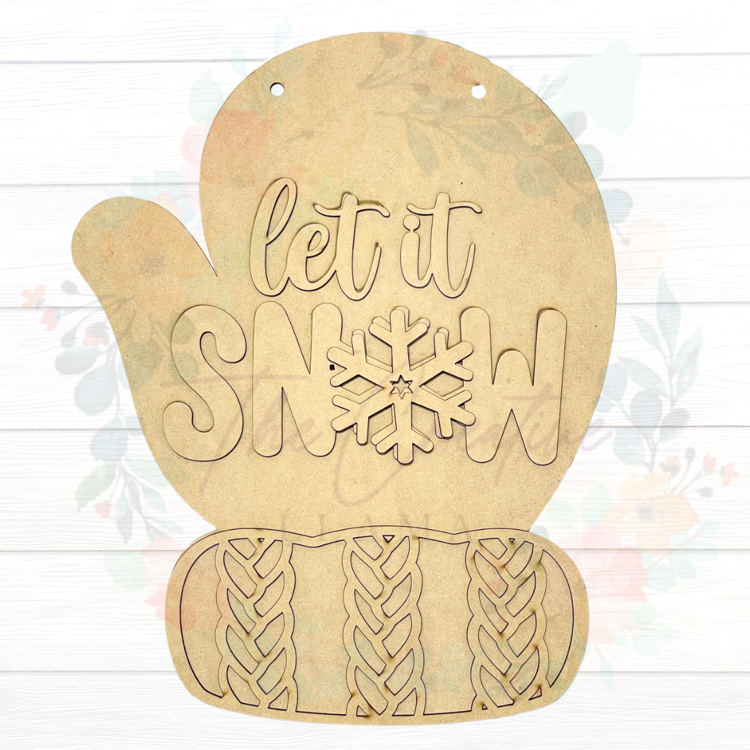 Let It Snow Mitten Door Hanger