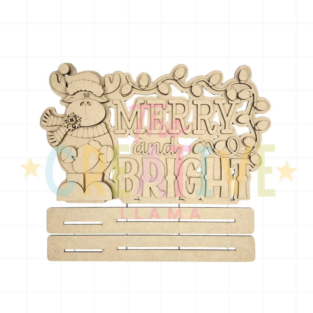 Moose Merry and Bright Word Art