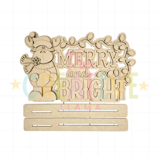 Moose Merry and Bright Word Art