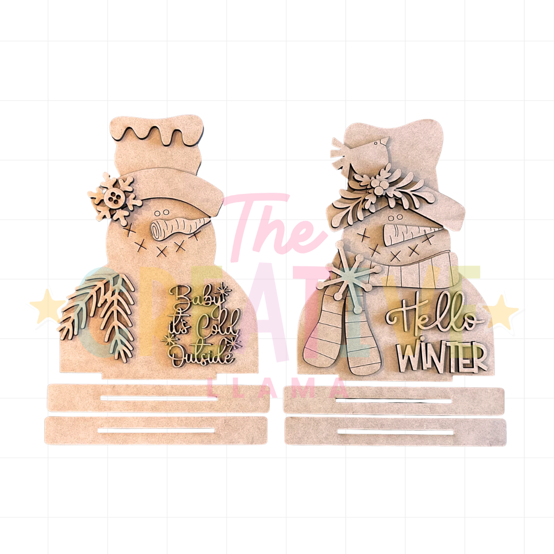 Snowman Duo Shelf Sitters