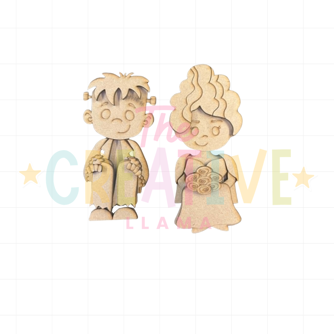 Frankenstein and Bride Shelf Hangers