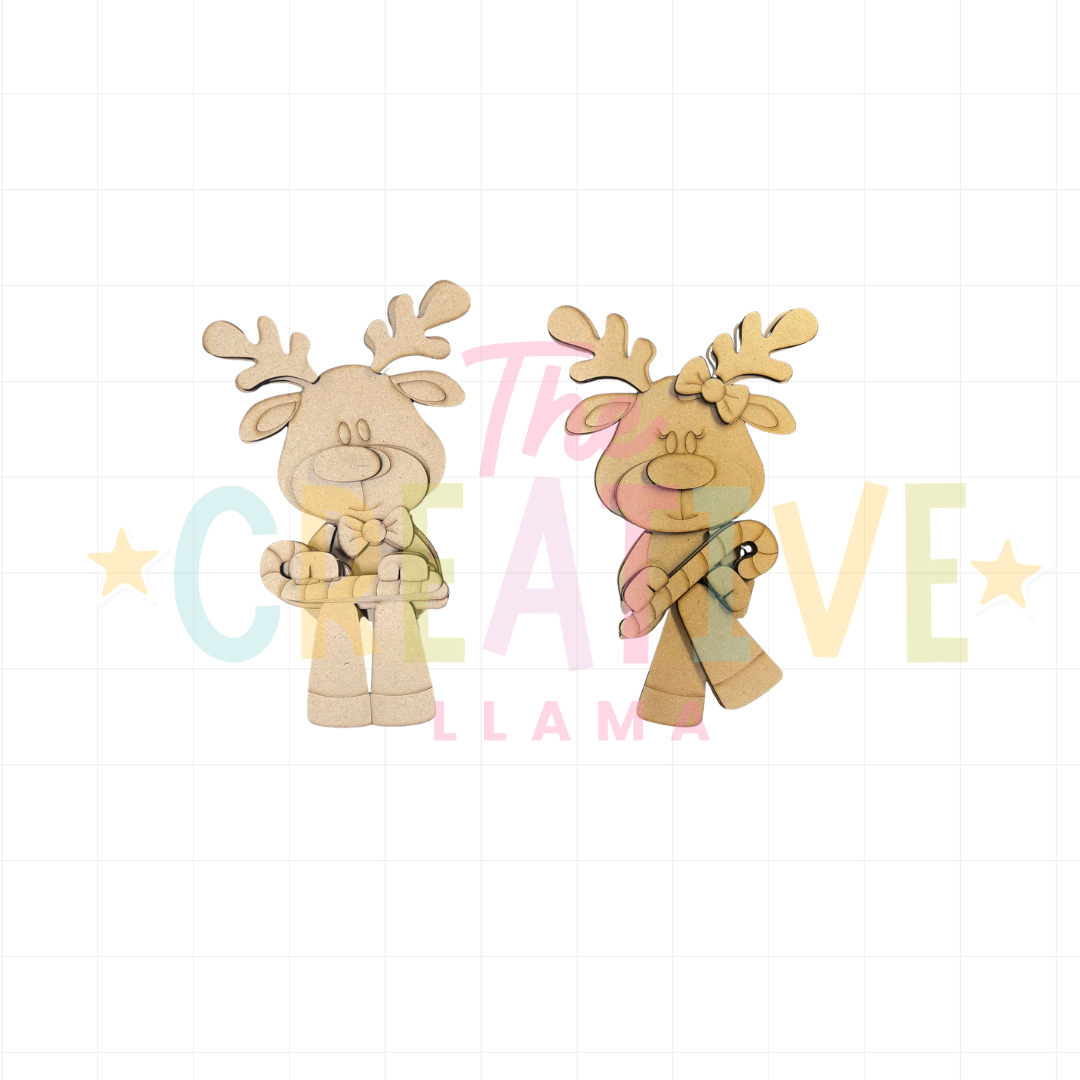 Reindeer Couple Shelf Hangers