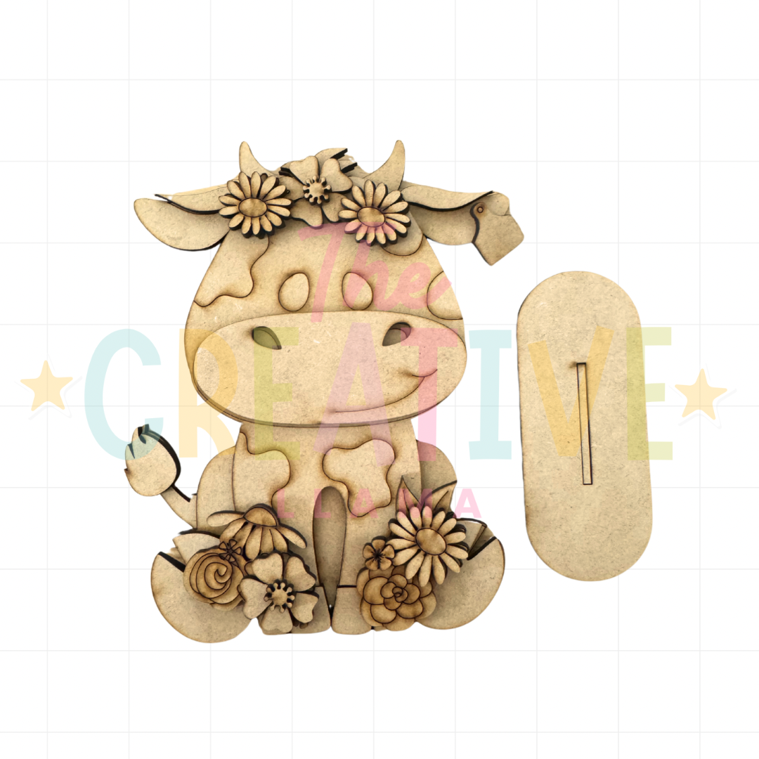 $10 Thursday - Standing Floral Cow