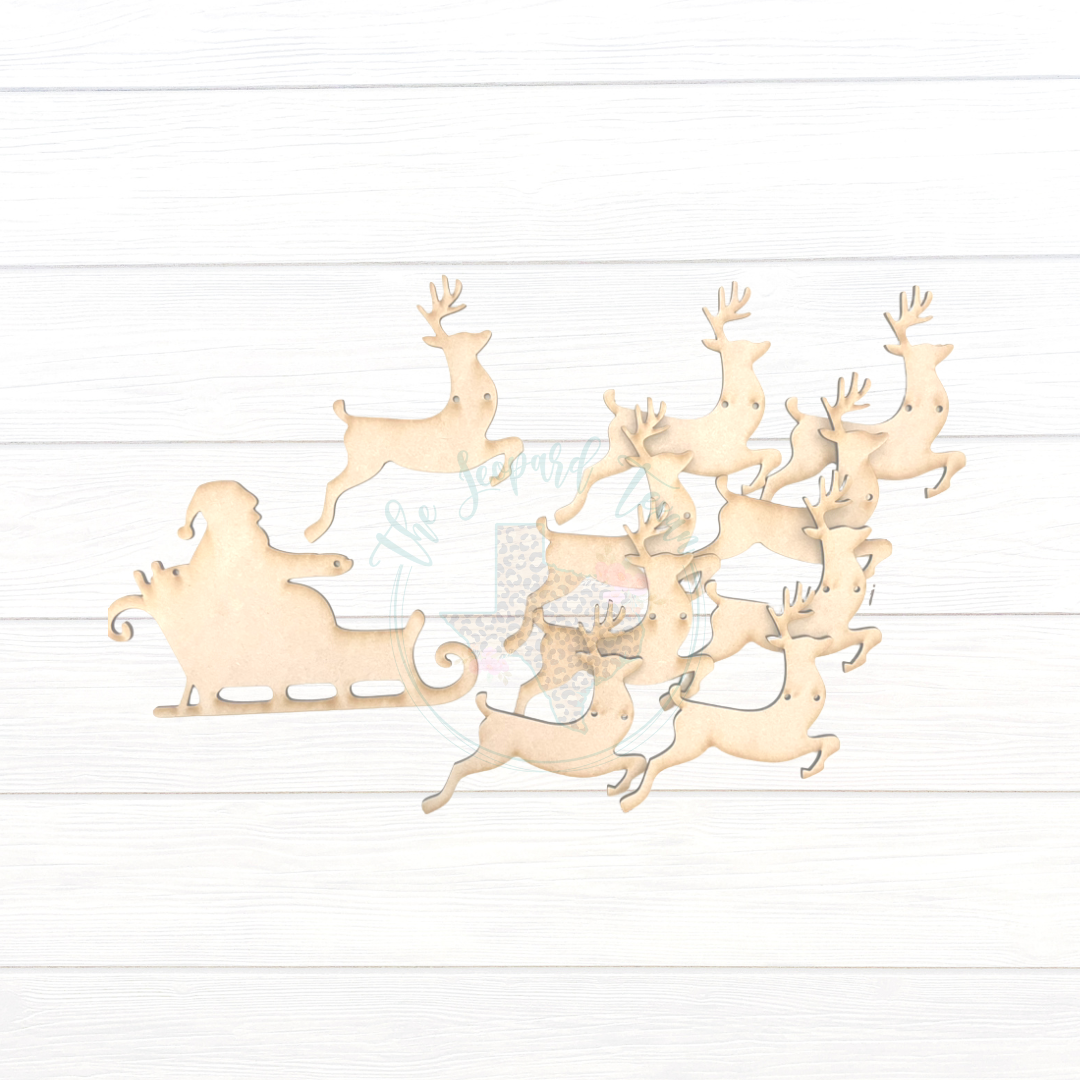 Santa & Reindeer Garland