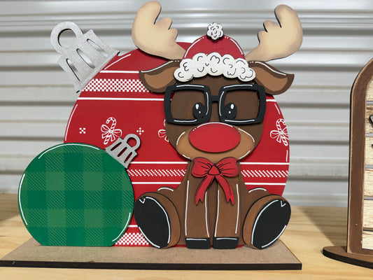 Ornaments & Reindeer Shelf Sitter