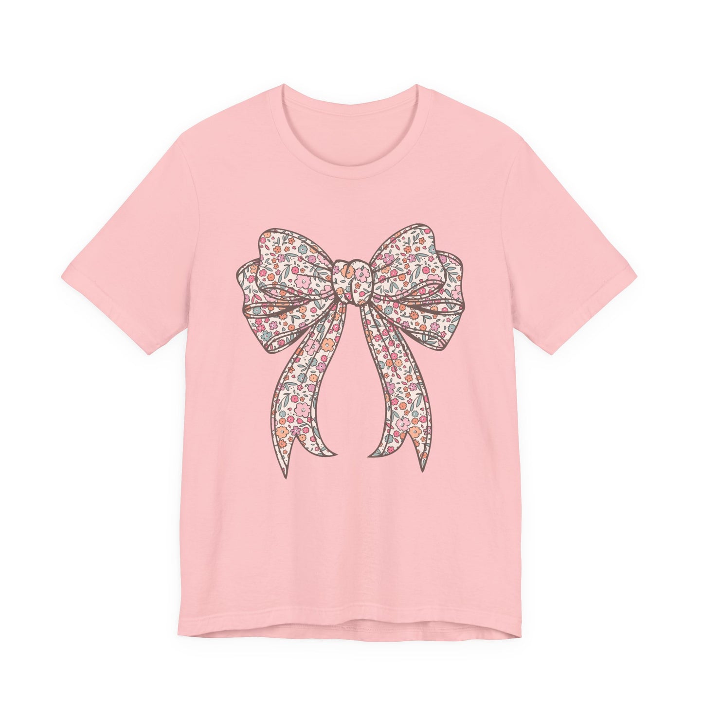 Floral Bow Tee — Vintage Ribbon Graphic T-Shirt