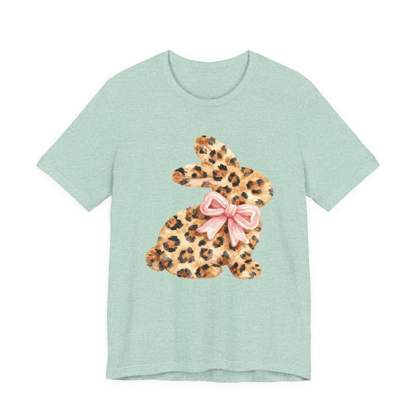 Leopard Print Bunny with Pink Bow