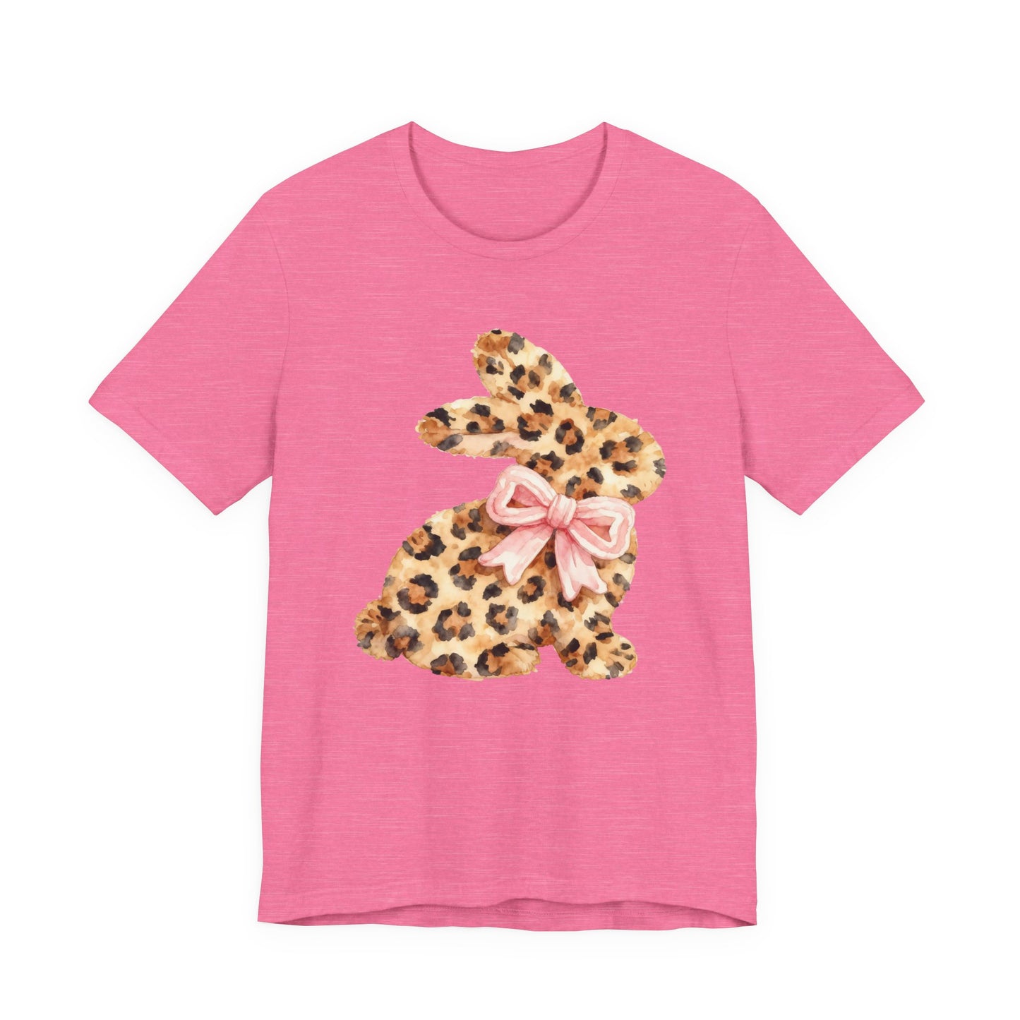 Leopard Print Bunny with Pink Bow