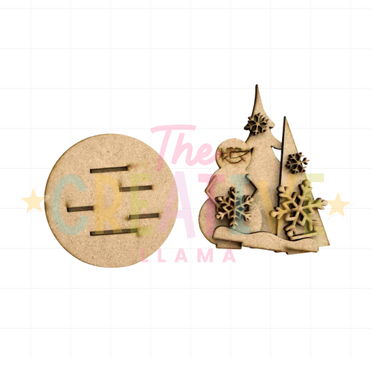 Snowman & Trees | Interchangeable Pedestal Insert