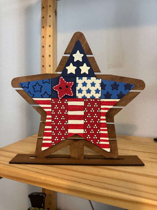 Patchwork Star Shelf Sitter