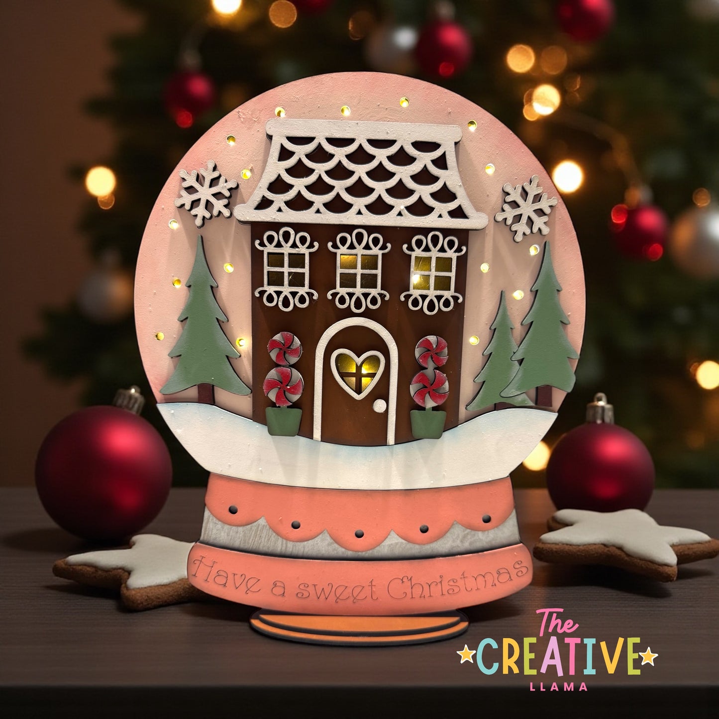 Gingerbread Kisses Light Up Snowglobe