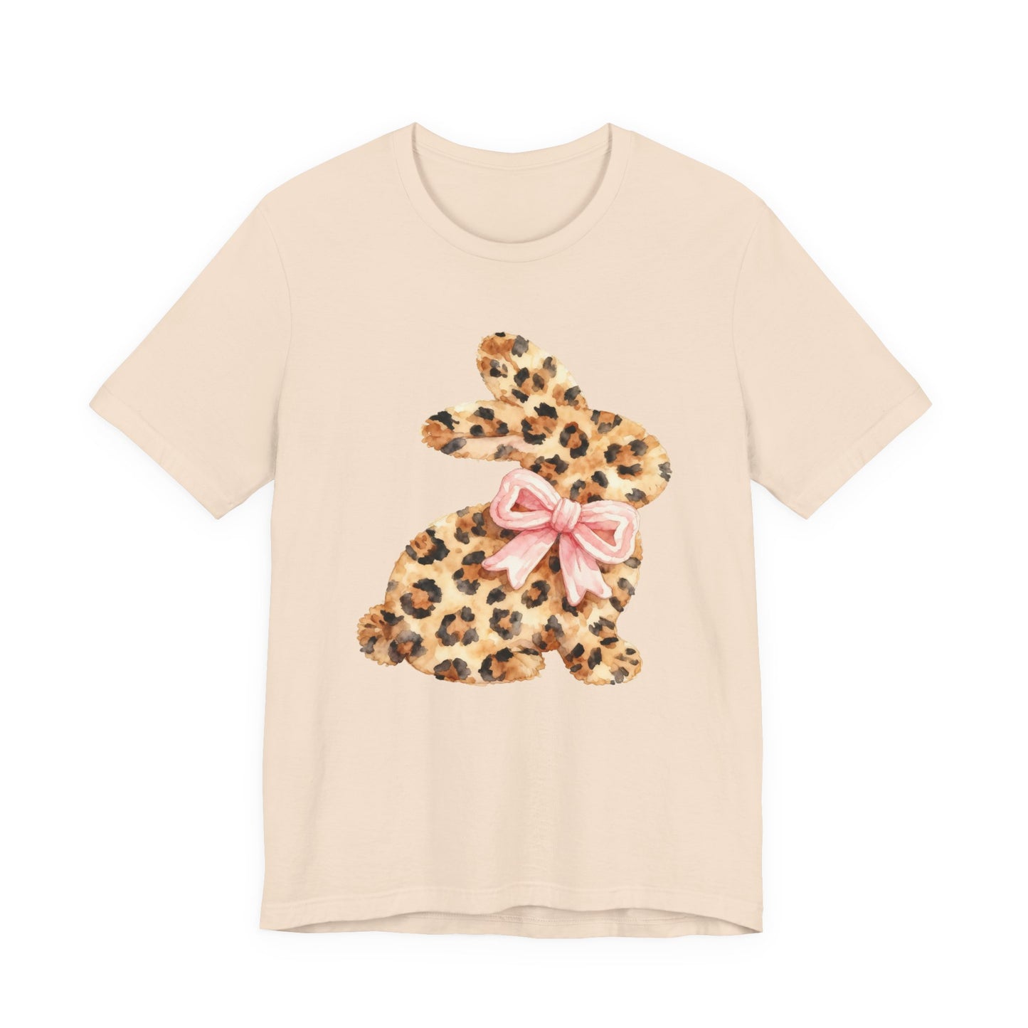 Leopard Print Bunny with Pink Bow
