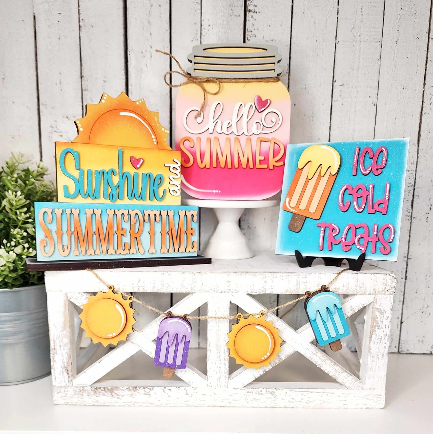 Hello Summer Tiered Tray Sets