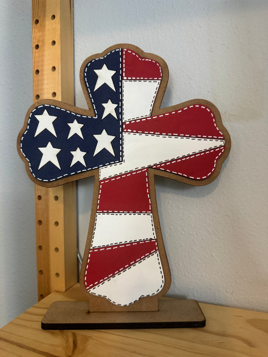 Quilted Patriotic Cross