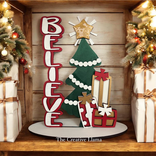 Vertical Believe Word Block