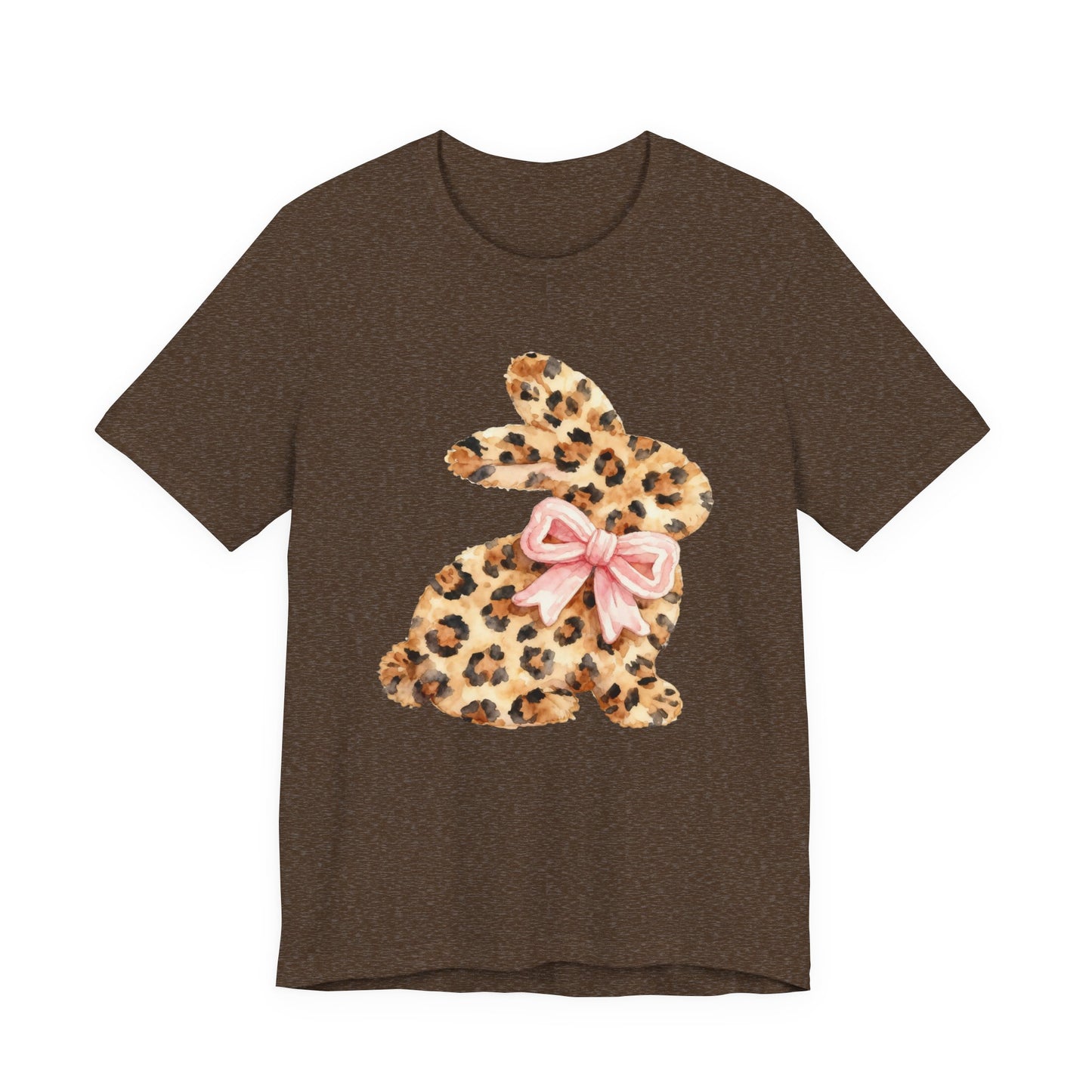 Leopard Print Bunny with Pink Bow