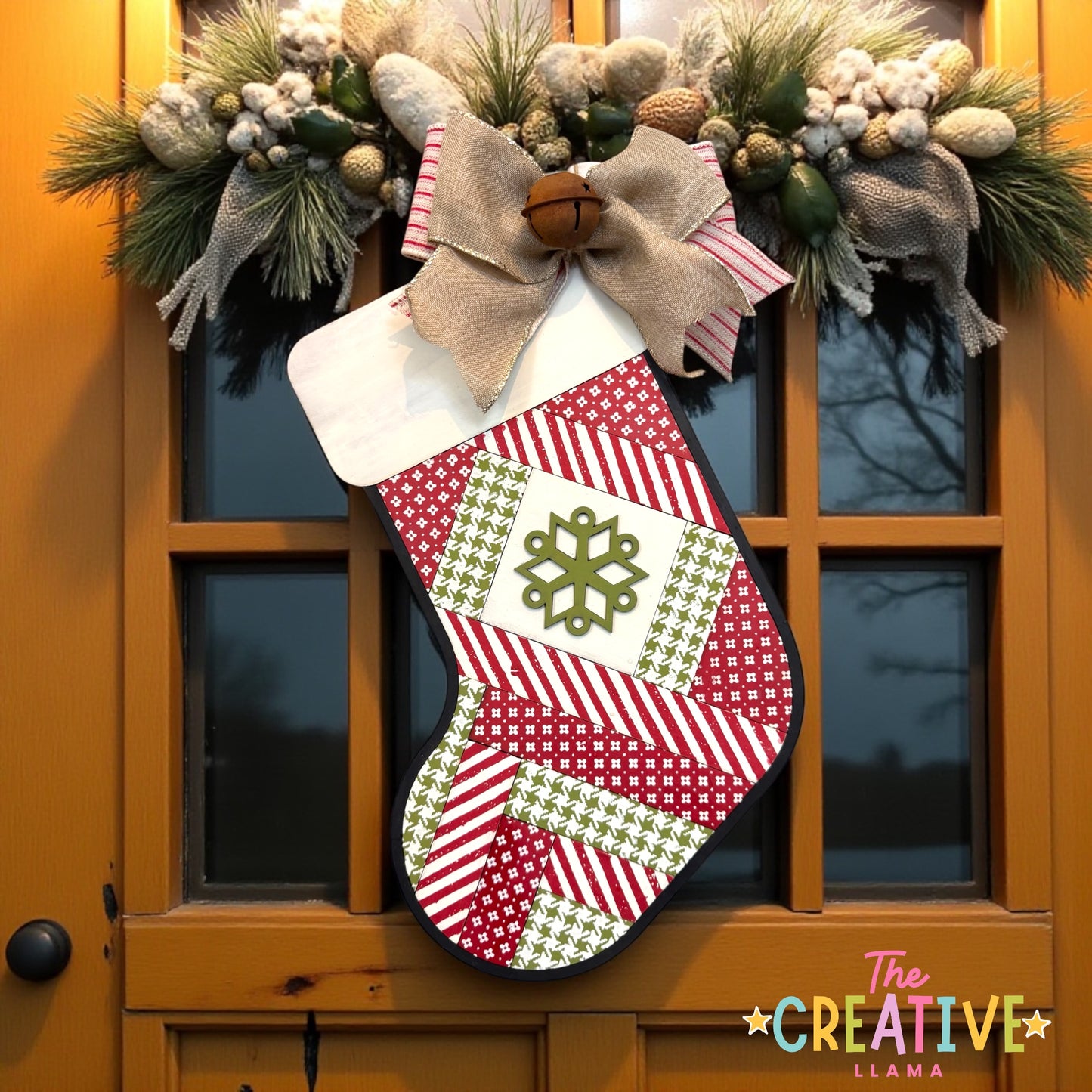 Barn Quilt Stocking Door Hanger