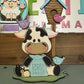 Spring Dairy Cow Birdhouse Shelf Sitter
