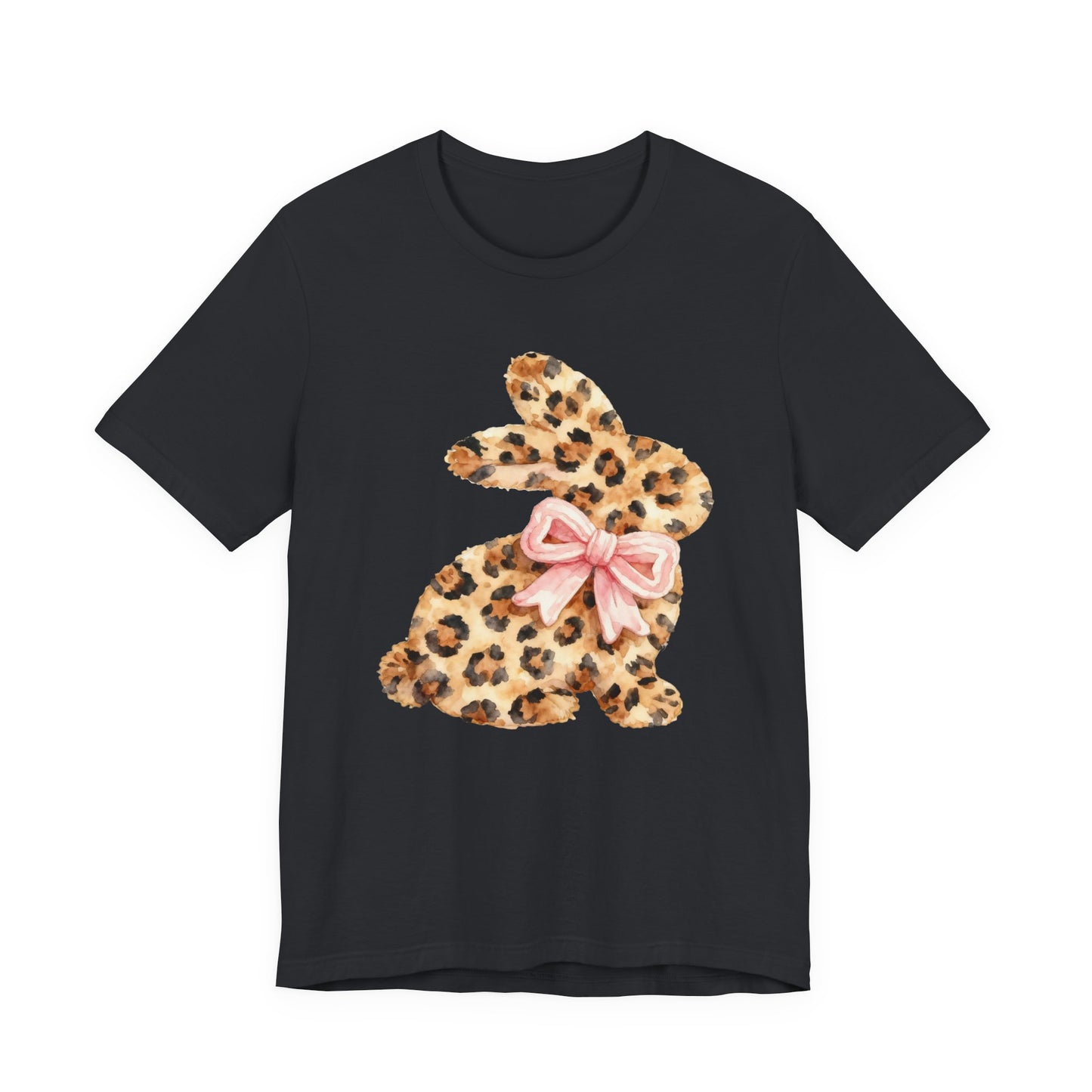 Leopard Print Bunny with Pink Bow