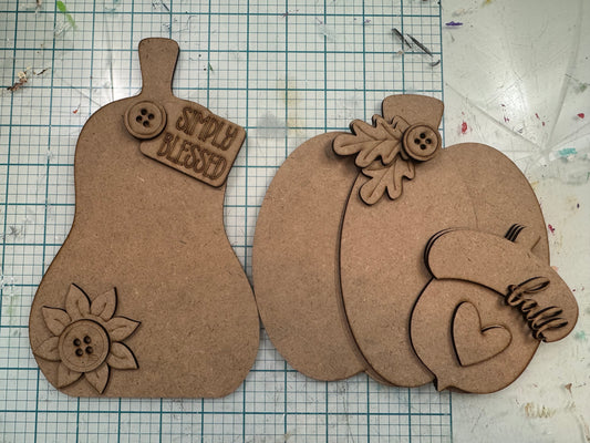 Pumpkin & Gourd Shelf Sitters