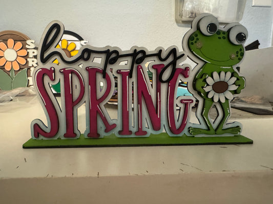 Hoppy Spring Frog Word Art