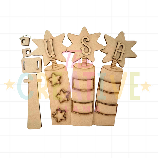 Stitched Firecracker Shelf Sitter