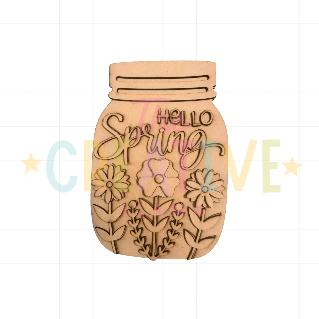 Hello Spring Mason Jar