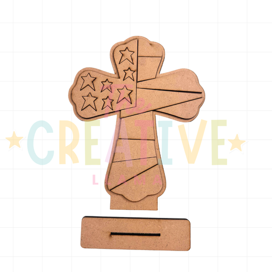Quilted Patriotic Cross