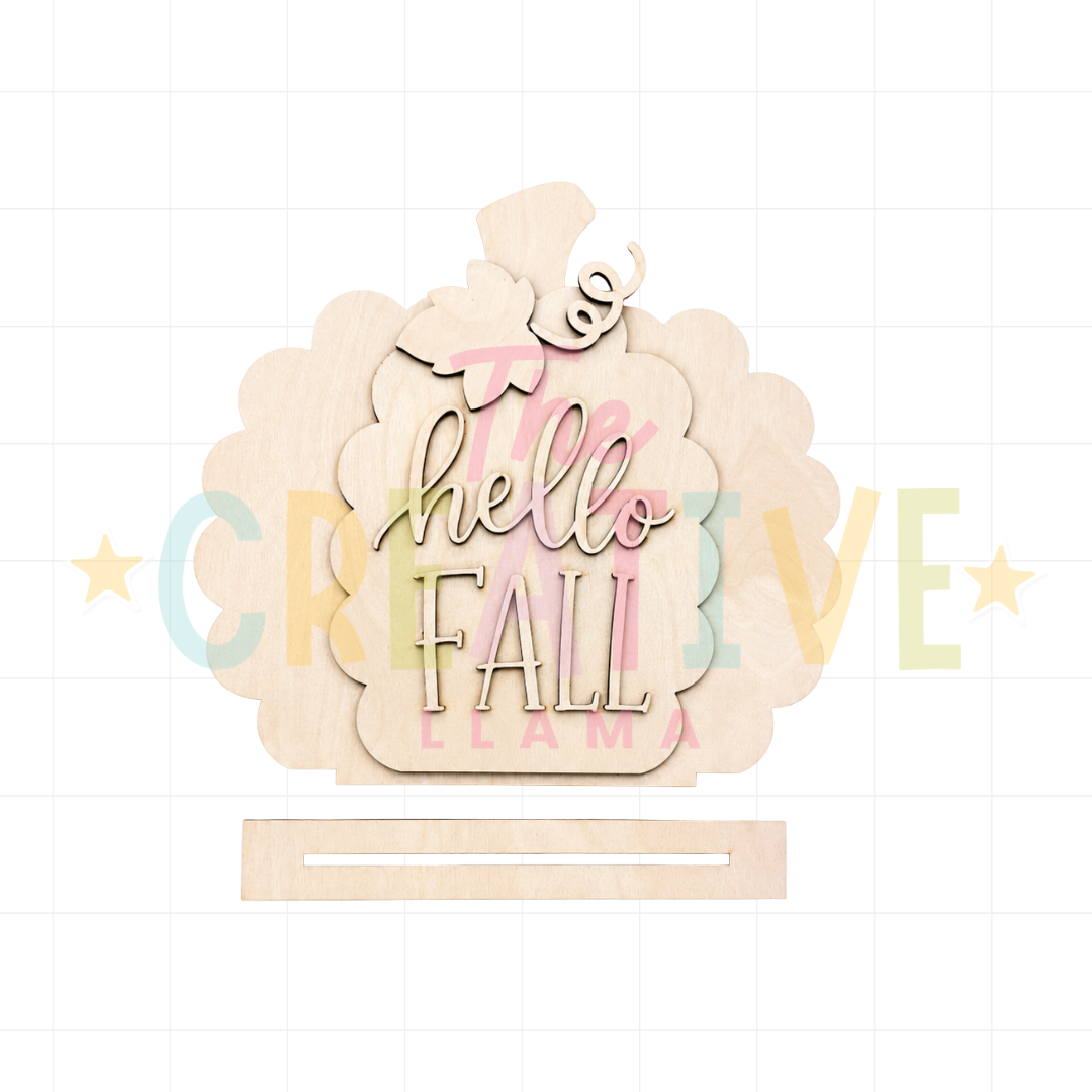 Hello Fall Scallop Pumpkin