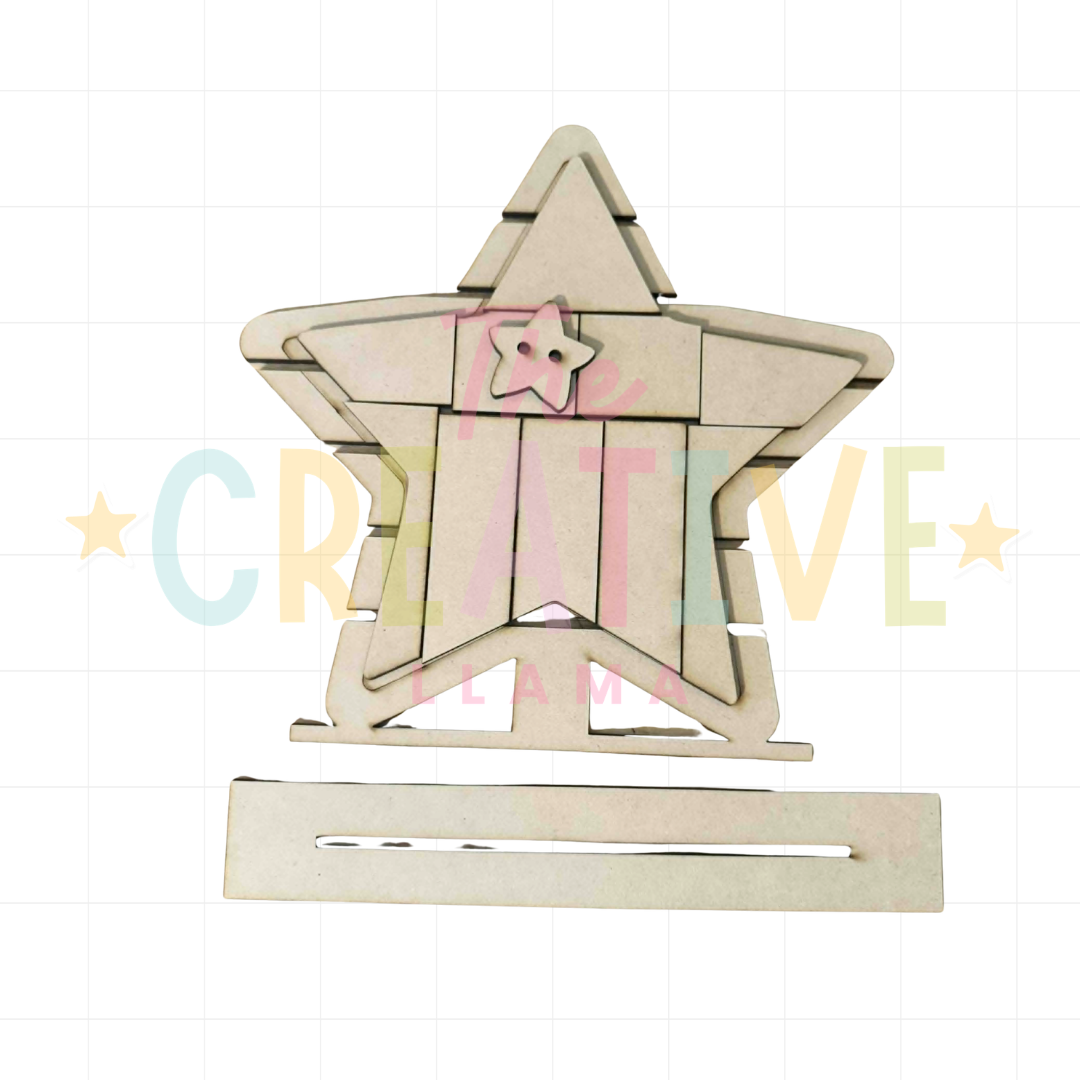 Patchwork Star Shelf Sitter