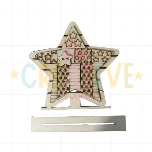 Patchwork Star Shelf Sitter
