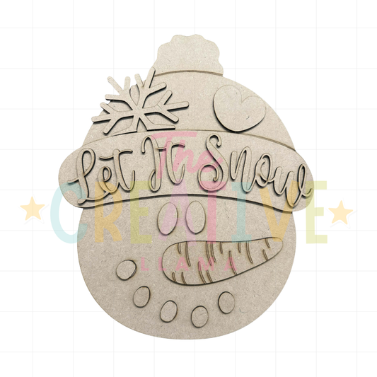 Let It Snow Snowman Door Hanger