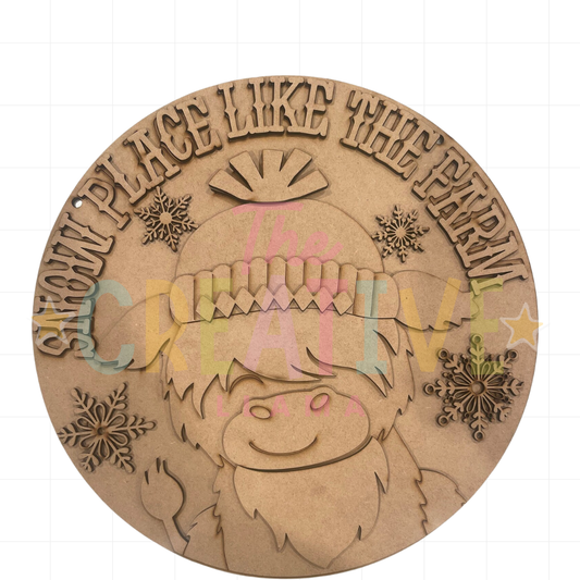 Snow Place Like The Farm Door Hanger