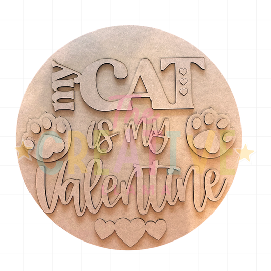 My Cat Is My Valentine Door Hanger