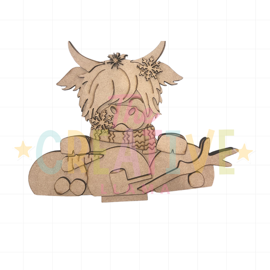 Winter Highland Cow | Interchangeable Insert