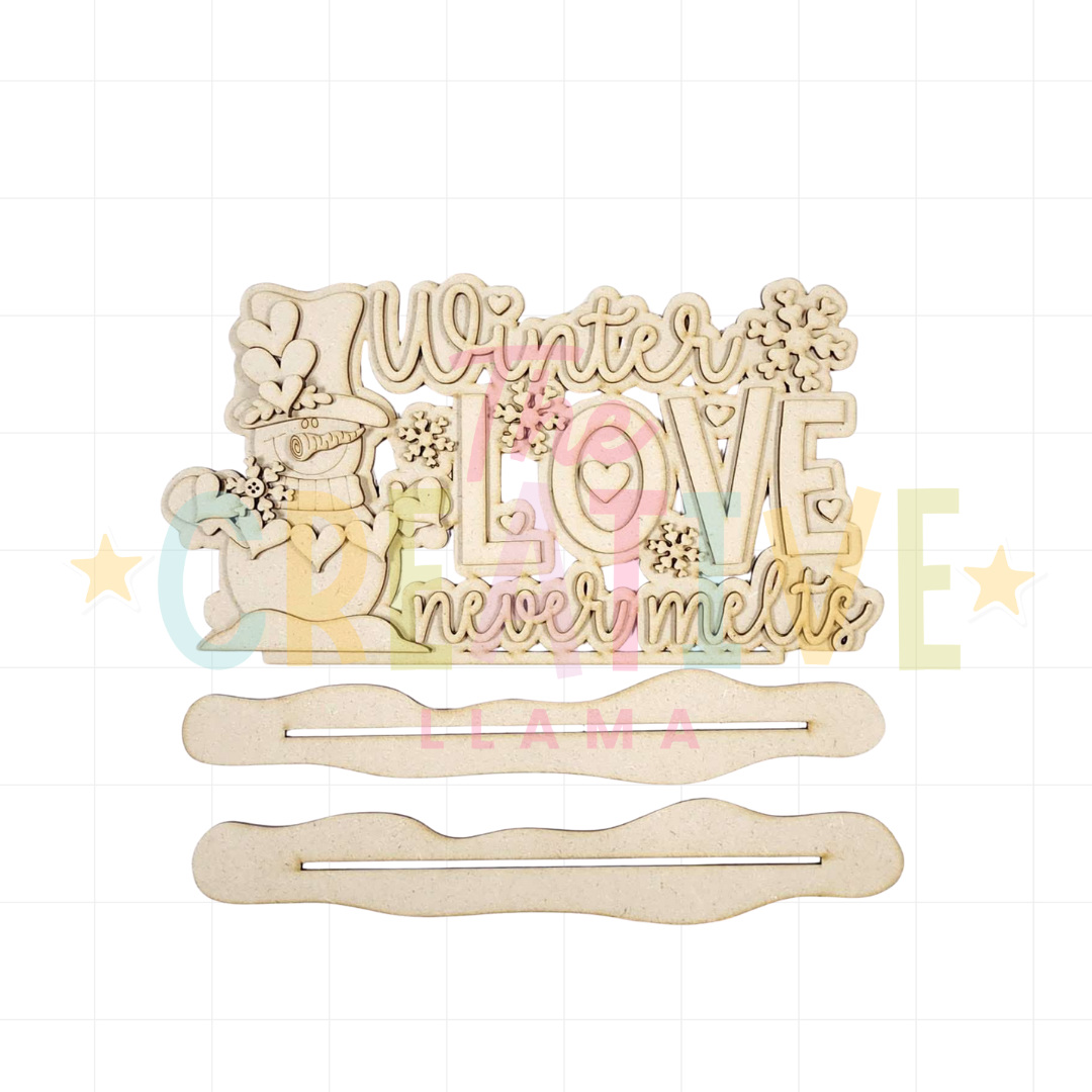Winter Love Never Melts Word Art
