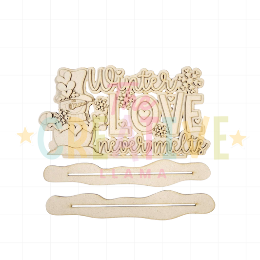 Winter Love Never Melts Word Art