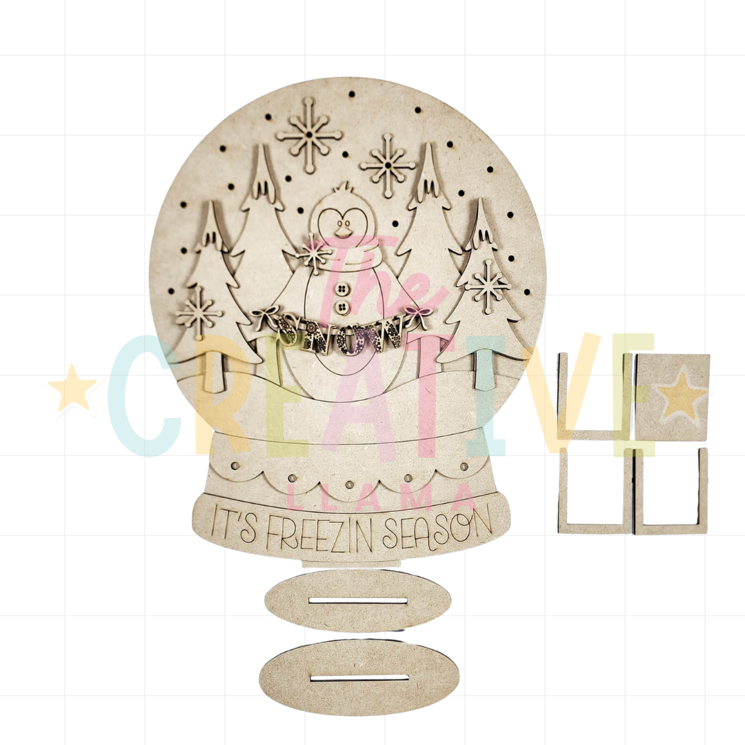 Light Up Penguin Snowglobe Shelf Sitter