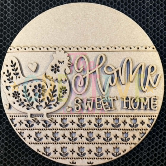 Chicken Home Sweet Home Round