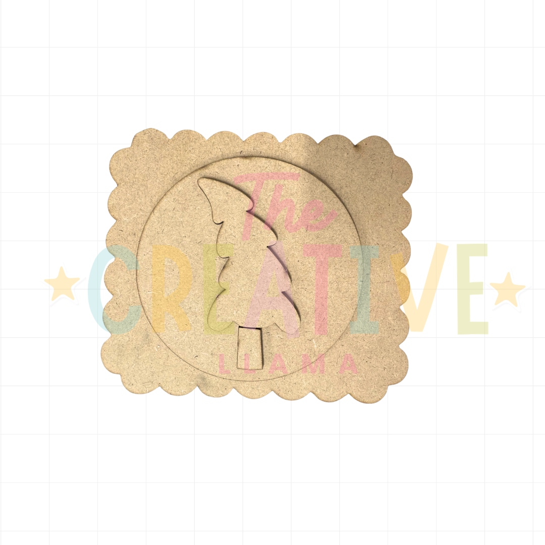 Scallop Christmas Tree Sign