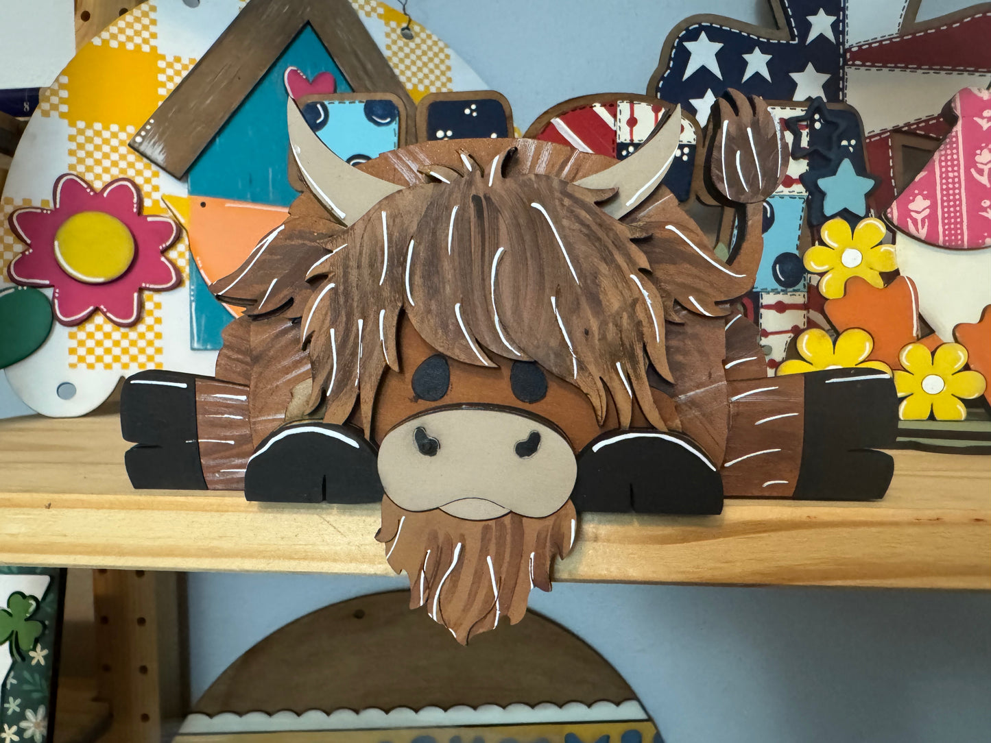 Highland Cow Shelf Hanger