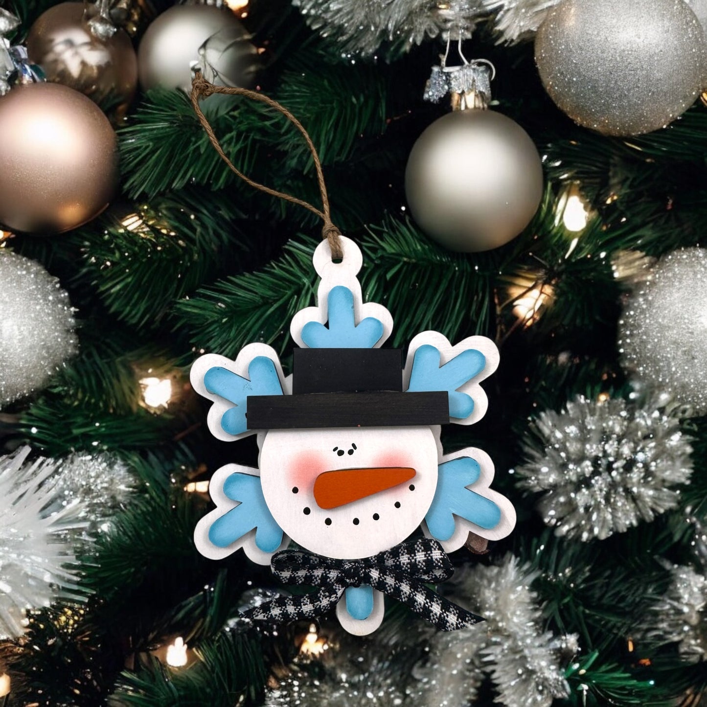 Snowflake Snowman Ornament