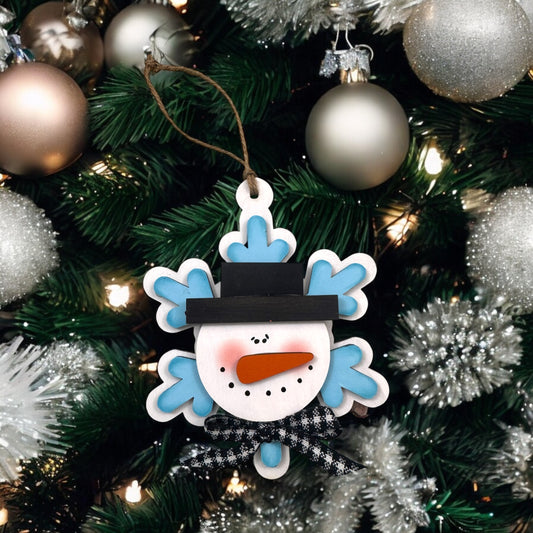 Snowflake Snowman Ornament